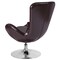 Merrick Lane Soro High-Back Egg Style Lounge Chair With 360° Swivel Metal Base